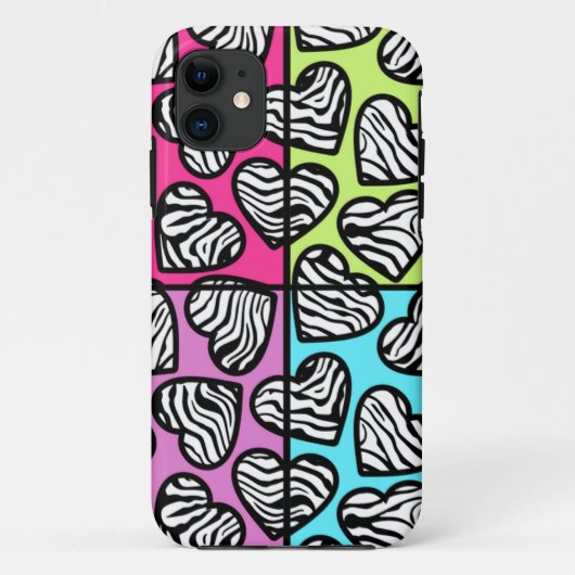 Farbenfrohe zebra herzen iPhone 5 Fall Case-Mate iPhone Hülle (Rückseite)