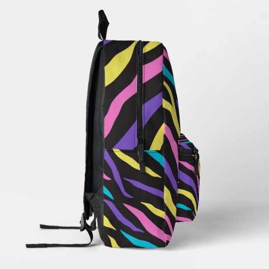 Farbenfrohe Zebra Muster Bedruckter Rucksack (Links)