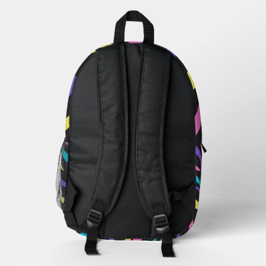 Farbenfrohe Zebra Muster Bedruckter Rucksack (Rückseite)