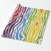 Farbenfrohe Zebra Muster Geschenkpapier (Ungerollt)
