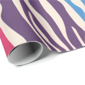 Farbenfrohe Zebra Muster Geschenkpapier (Rolleneckpunkt)