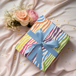 Farbenfrohe Zebra Muster Geschenkpapier