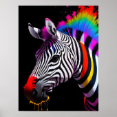 Farbenfrohe Zebra Poster (Vorne)