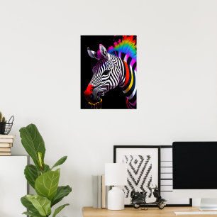 Farbenfrohe Zebra Poster