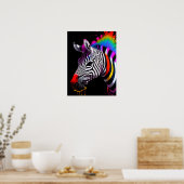 Farbenfrohe Zebra Poster (Küche)