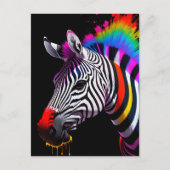 Farbenfrohe Zebra Postkarte (Vorderseite)