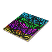 Farbenfrohe Zebra Print Pentagramm Fliese (Seite)