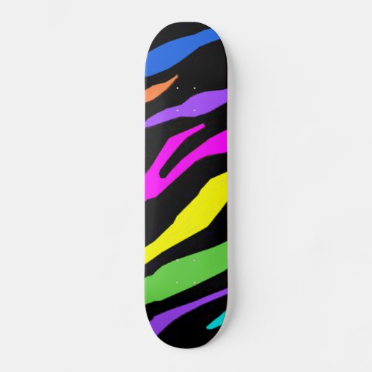 Farbenfrohe Zebra-Skateboard Skateboard (Vorderseite)