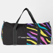 Farbenfrohe Zebra Streifen Muster Duffle Bag (Vorderseite)
