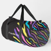Farbenfrohe Zebra Streifen Muster Duffle Bag (Rechte Ecke)