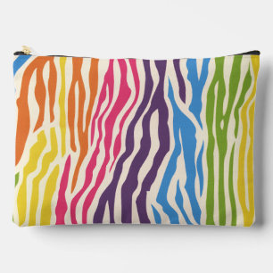 Farbenfrohe Zebra Streifen Muster Zubehörtasche