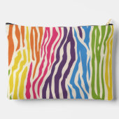 Farbenfrohe Zebra Streifen Muster Zubehörtasche (Rückseite)