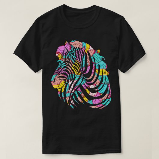 Farbenfrohe Zebra T-Shirt (Design vorne)