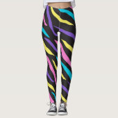 Farbenfrohe Zebra-Wildtiermuster Leggings (Vorderseite)