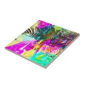 Farbenfrohe Zebras Fliese (Seite)
