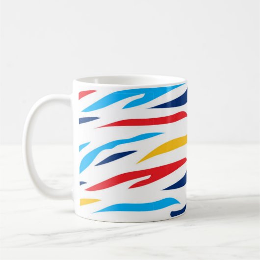 Farbenfrohe Zebrastreifen Kaffeetasse (Links)