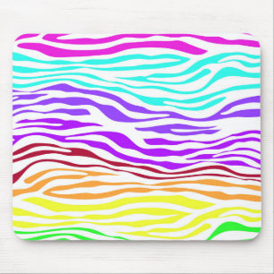 Farbenfrohe Zebrastreifen Mousepad