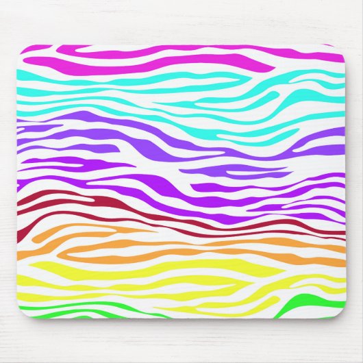 Farbenfrohe Zebrastreifen Mousepad (Vorne)
