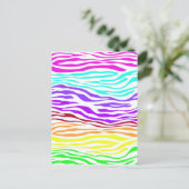 Farbenfrohe Zebrastreifen Postkarte (Stehend Vorderseite)