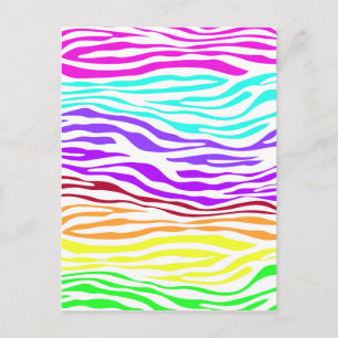 Farbenfrohe Zebrastreifen Postkarte
