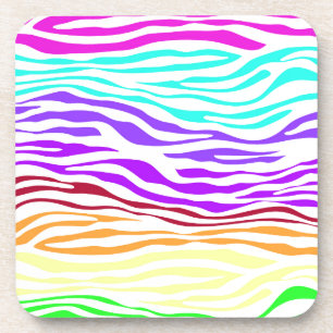 Farbenfrohe Zebrastreifen Untersetzer
