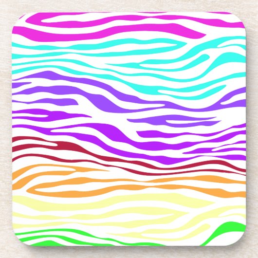 Farbenfrohe Zebrastreifen Untersetzer (Vorderseite)