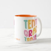 Farbenfrohe Zehnte Lehrerin Zweifarbige Tasse (VorderseiteRechts)