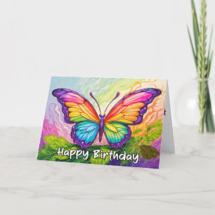 Farbenfrohe Zeichnend Butterfly zum Geburtstag Karte