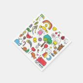 Farbenfrohe, Zeichnend Kinder | Serviette (Ecke)