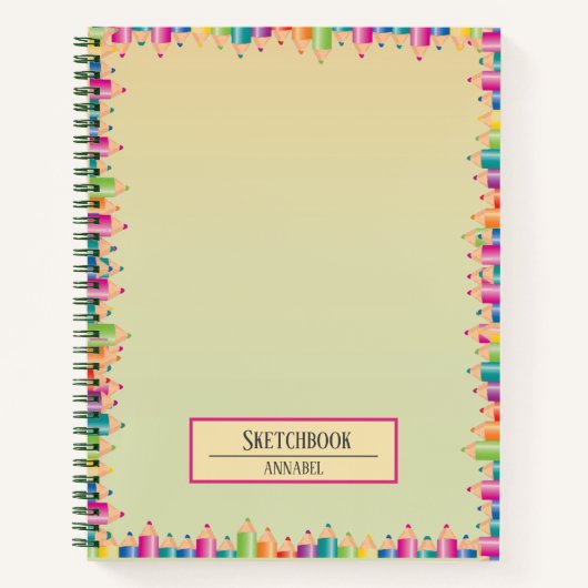 Farbenfrohe Zeichnend Stifte Notebook Notizblock (Vorderseite)
