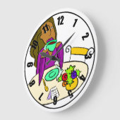 Farbenfrohe Zeit für die Kaffeepause Große Wanduhr (Winkel)