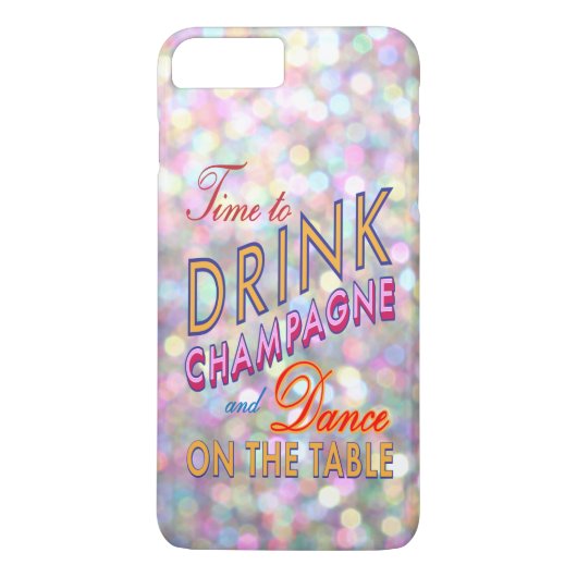 Farbenfrohe Zeit zum Trinken Champagner iPhone 7 P Case-Mate iPhone Hülle (Rückseite)