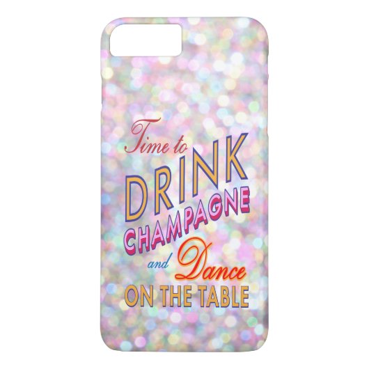 Farbenfrohe Zeit zum Trinken Champagner iPhone 7 P Case-Mate iPhone Hülle (Rückseite)