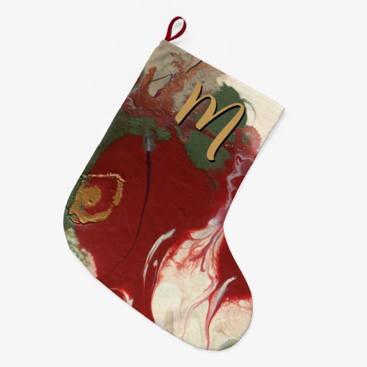 Farbenfrohe, zeitgenössisch lackierte Abstrakte Mo Großer Weihnachtsstrumpf (Vorderansicht (hängend))