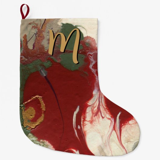 Farbenfrohe, zeitgenössisch lackierte Abstrakte Mo Großer Weihnachtsstrumpf (Vorderseite)