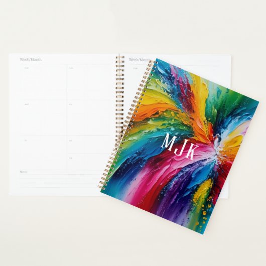 Farbenfrohe, zeitgenössische Abstrakt Art Monogram Planer (Anzeige)