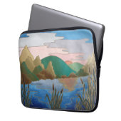 farbenfrohe zeitgenössische abstrakte Kunstlandsch Laptopschutzhülle (Vorderseite Links)