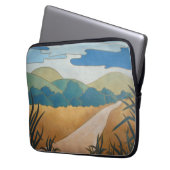 farbenfrohe zeitgenössische abstrakte landschaftli laptopschutzhülle (Vorderseite Links)