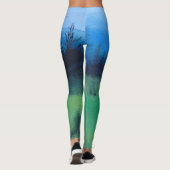 farbenfrohe zeitgenössische abstrakte Landschaftsg Leggings (Rückseite)