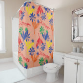 Farbenfrohe zeitgenössische Blumenkollektion mit h Duschvorhang (Beispiel)