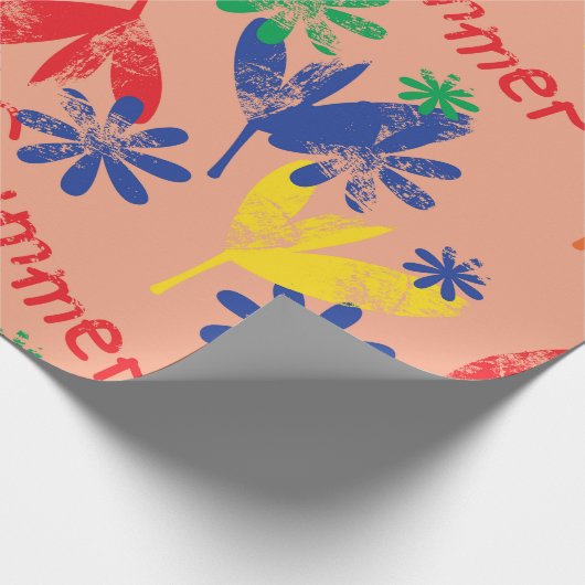 Farbenfrohe zeitgenössische Blumenkollektion mit h Geschenkpapier (Ecke)