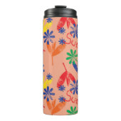 Farbenfrohe zeitgenössische Blumenkollektion mit h Thermosbecher (Vorderseite)