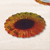 farbenfrohe zeitgenössische große gelbe Sonnenblum Untersetzer (angewinkelt)