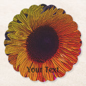 farbenfrohe zeitgenössische große gelbe Sonnenblum Untersetzer (Vorderseite)