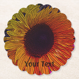 farbenfrohe zeitgenössische große gelbe Sonnenblum Untersetzer