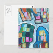 Farbenfrohe Zelluläre Bucht (abstrakter Expression Postkarte (Vorne/Hinten)