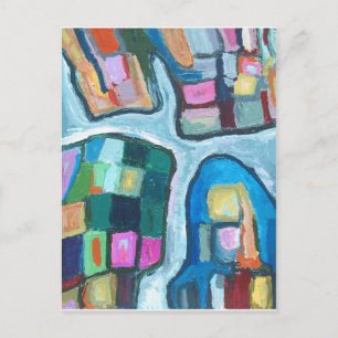 Farbenfrohe Zelluläre Bucht (abstrakter Expression Postkarte