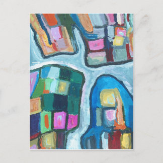 Farbenfrohe Zelluläre Bucht (abstrakter Expression Postkarte