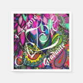 Farbenfrohe Zen Tangle Monogram Napkins Serviette (Vorderseite)