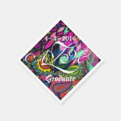 Farbenfrohe Zen Tangle Monogram Napkins Serviette (Ecke)